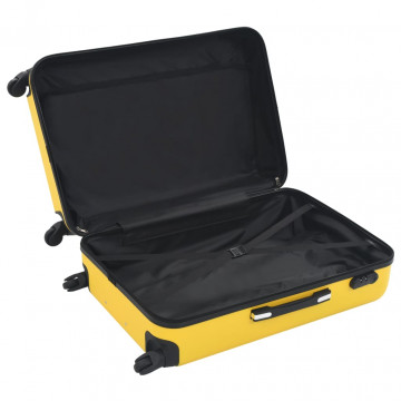 Set valiză carcasă rigidă, 3 buc., galben, ABS - Img 4