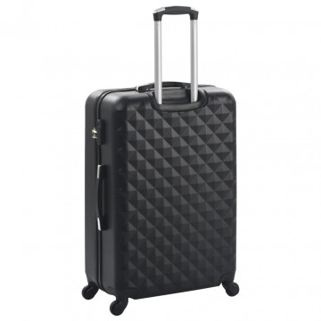 Set valiză carcasă rigidă, 3 buc., negru, ABS - Img 4