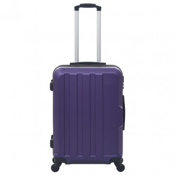 Set valize carcasă rigidă, 3 buc., mov, ABS - Img 2