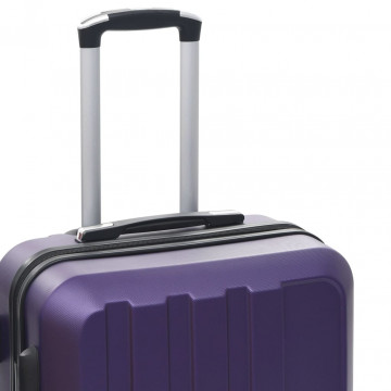 Set valize carcasă rigidă, 3 buc., mov, ABS - Img 5