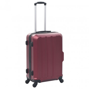 Set valize cu carcasă rigidă, 3 buc., roșu vin, ABS - Img 2