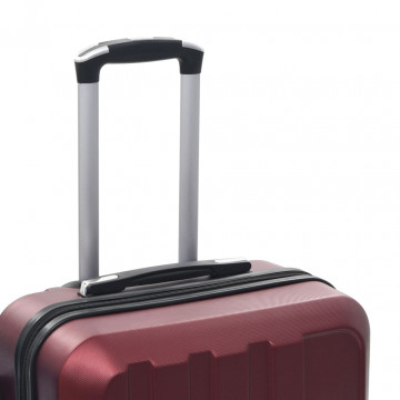 Set valize cu carcasă rigidă, 3 buc., roșu vin, ABS - Img 6