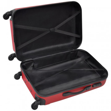 Set valize rigide, roșu, 3 buc., 45,5/55/66 cm - Img 3