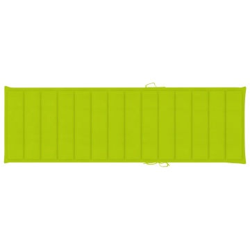 Șezlong cu pernă verde aprins, lemn de pin tratat - Img 5
