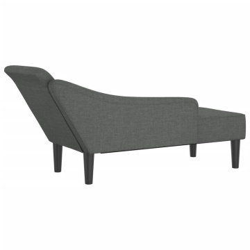 Șezlong cu perne, gri închis, material textil - Img 8