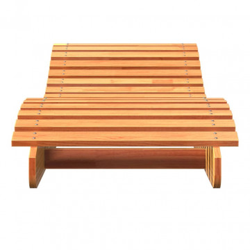 Șezlong, maro ceruit, 205x60x31,5 cm, lemn masiv de pin - Img 4