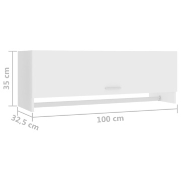 Șifonier, alb, 100x32,5x35 cm, PAL - Img 7
