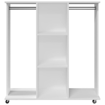 Șifonier cu roți, alb, 102x38x110 cm, lemn prelucrat - Img 4