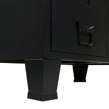 Șifonier, stil industrial, 67 x 35 x 107 cm, negru, metal - Img 7