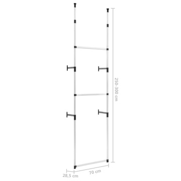 Sistem de șifonier telescopic cu bare, aluminiu - Img 7