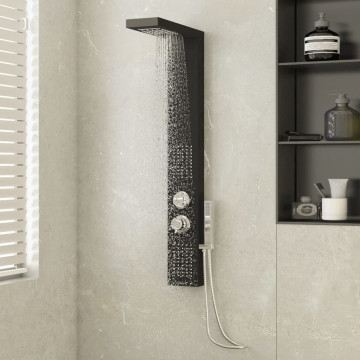Sistem panou de duș din aluminiu, negru - Img 1
