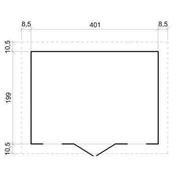 Șopron din lemn de gradina L14ft x L7ft x H8ft - TIMBELA M332 - Img 5