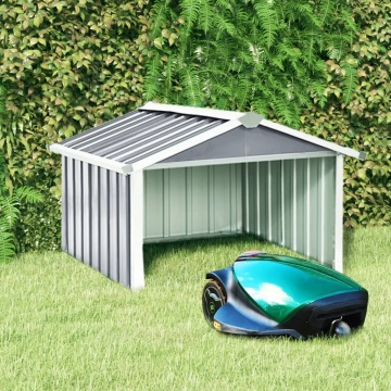 Șopron robot de gazon, gri, 92x97x63cm, oțel zincat - Img 1