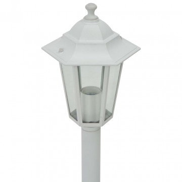 Stâlp iluminare grădină, 6 buc., alb, 110 cm, aluminiu, E27 - Img 4
