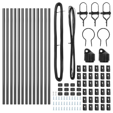 Stâlpi de gard 13 buc Gri Ø32 mm 80 cm Oțel galvanizat - Img 3