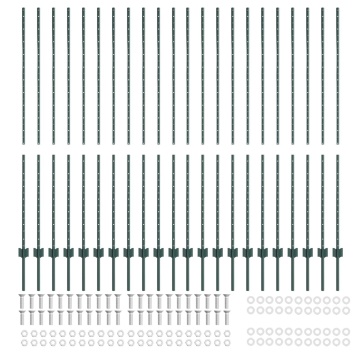 Stâlpi de gard 22 pcs U-Channel Verde 200 cm Oțel - Img 3