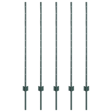 Stâlpi de gard 5 pcs Canale-U Verzi 120 cm Oțel - Img 2