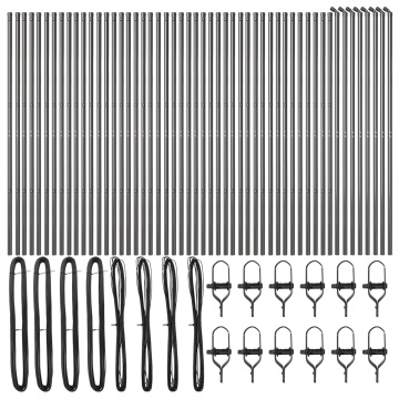 Stâlpi de gard, 52 buc., gri, Ø32 mm, 170 cm, oțel zincat - Img 2
