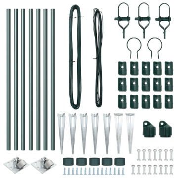 Stâlpi de gard cu țăruș 7 pcs Ø32 mm 60 cm oțel galvanizat - Img 3