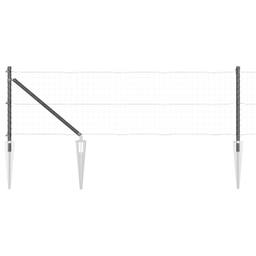 Stâlpi de gard cu vârf 13 pcs Ø32 mm 60 cm Oțel galvanizat - Img 4