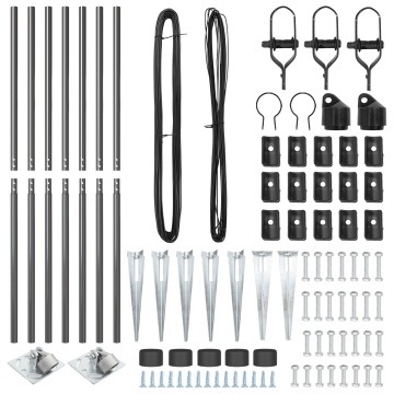 Stâlpi de gard cu vârf 7 buc Ø32 mm 180 cm Oțel galvanizat - Img 3