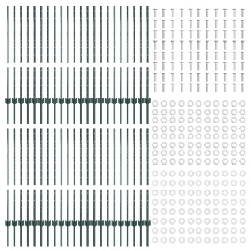 Stâlpi de împrejmuire 44 pcs U-Channel Verzi 140 cm Oțel - Img 4