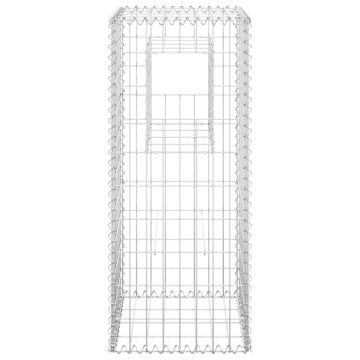 Stâlpi tip coș gabion, 2 buc., 40x40x100 cm, fier - Img 4