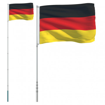 Steag Germania și stâlp din aluminiu, 5,55 m - Img 2