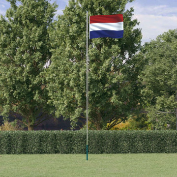 Steag Olanda și stâlp din aluminiu, 6,23 m - Img 1