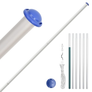 Steag SUA și stâlp din aluminiu, 6,23 m - Img 3