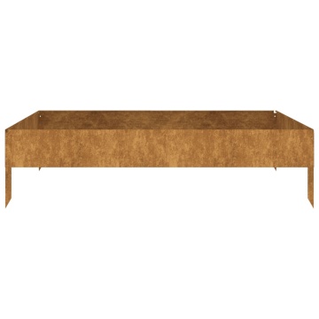 Strat înălțat de grădină, 100x100x26 cm, oțel corten - Img 3