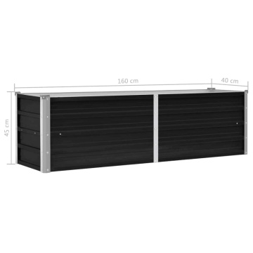 Strat înălțat de grădină antracit 160x40x45 cm oțel galvanizat - Img 8