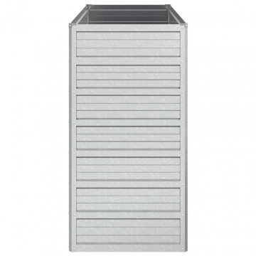 Strat înălțat de grădină argintiu 100x40x77 cm oțel galvanizat - Img 7