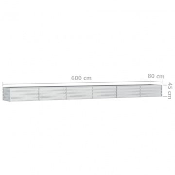 Strat înălțat de grădină argintiu 600x80x45 cm oțel galvanizat - Img 6