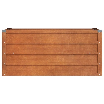 Strat înălțat de grădină, ruginiu, 100x40x45 cm, oțel corten - Img 4