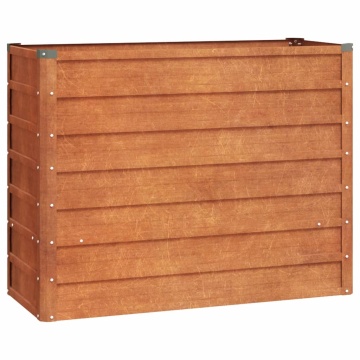Strat înălțat de grădină, ruginiu, 100x40x77 cm, oțel corten - Img 2