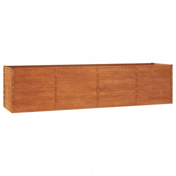 Strat înălțat de grădină, ruginiu, 320x80x77 cm, oțel corten - Img 2
