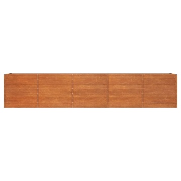 Strat înălțat de grădină, ruginiu, 400x80x77 cm, oțel corten - Img 4