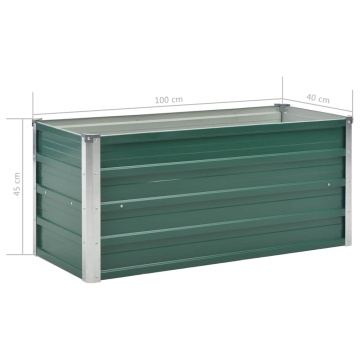 Strat înălțat de grădină, verde, 100x40x45 cm, oțel galvanizat - Img 8