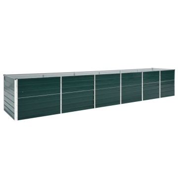 Strat înălțat de grădină, verde, 480x80x77 cm, oțel galvanizat - Img 1