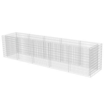 Strat înălțat gabion, 450 x 90 x 100 cm, oțel galvanizat - Img 4