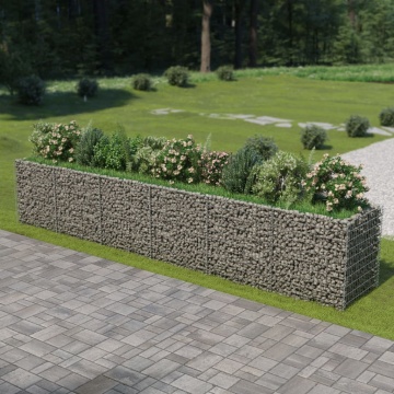 Strat înălțat gabion, 540 x 90 x 100 cm, oțel galvanizat - Img 1
