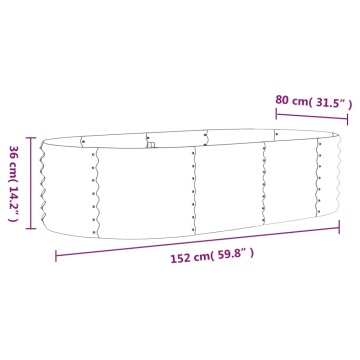 Strat înălțat grădină 152x80x36 cm oțel vopsit electrostatic - Img 5