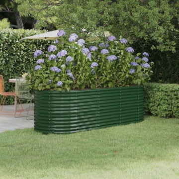 Strat înălțat grădină 224x80x68 cm oțel vopsit electrostatic - Img 1