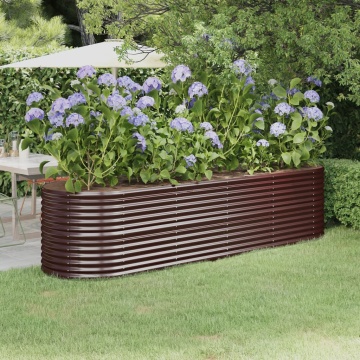Strat înălțat grădină 296x80x68 cm oțel vopsit electrostatic - Img 1