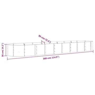 Strat înălțat grădină 368x80x36 cm oțel vopsit electrostatic - Img 5