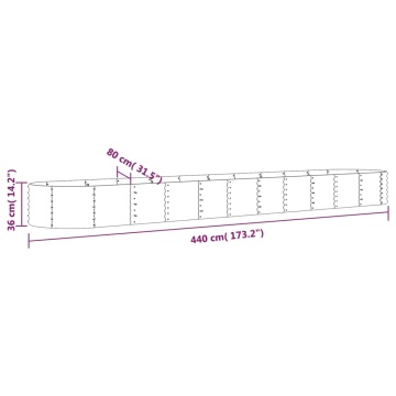 Strat înălțat grădină 440x80x36 cm oțel vopsit electrostatic - Img 5
