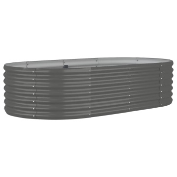 Strat înălțat grădină gri 152x80x36cm oțel vopsit electrostatic - Img 2