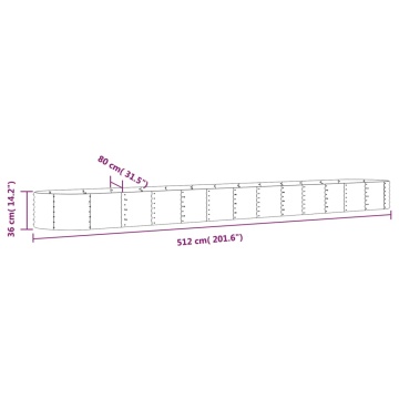 Strat înălțat grădină gri 512x80x36cm oțel vopsit electrostatic - Img 5