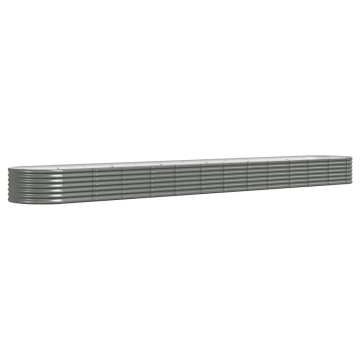 Strat înălțat grădină gri 512x80x36cm oțel vopsit electrostatic - Img 2